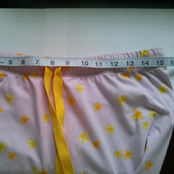 Women's Lounge Pants, Pastel Mauve & Yellow Bees, Relaxed Fit, Medium - Picture 6 of 16